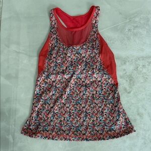 Lululemon Athletica Floral Tank Top - Red and Multicolor
